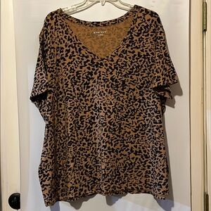Ava & Viv Black and Brown Boxy Blouse